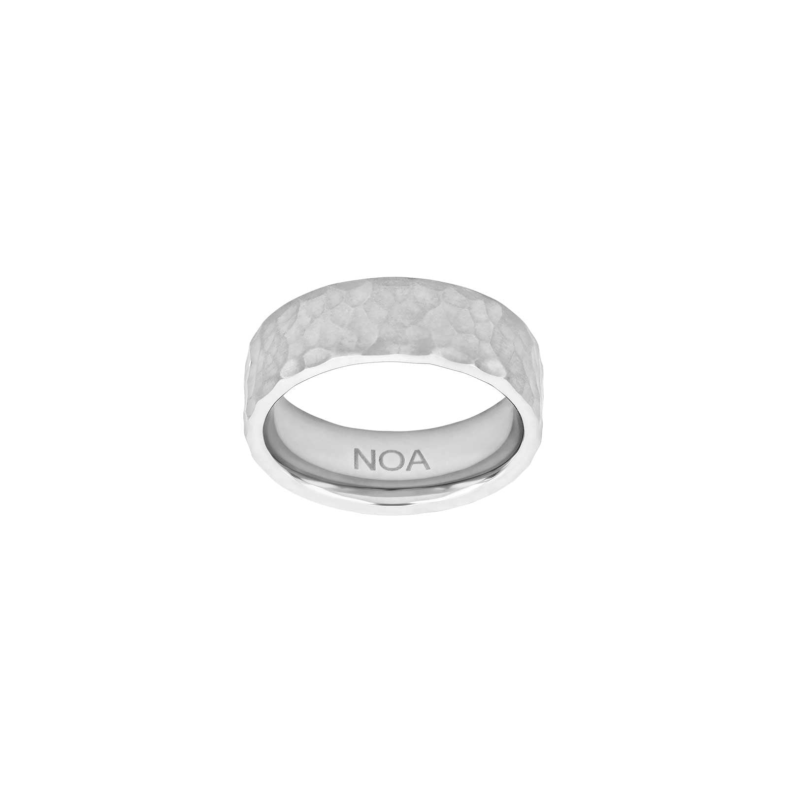 SON stål ring hamret str. 50 – Ring i rhodineret sølv fra SON of NOA – Varenr. '10840032750