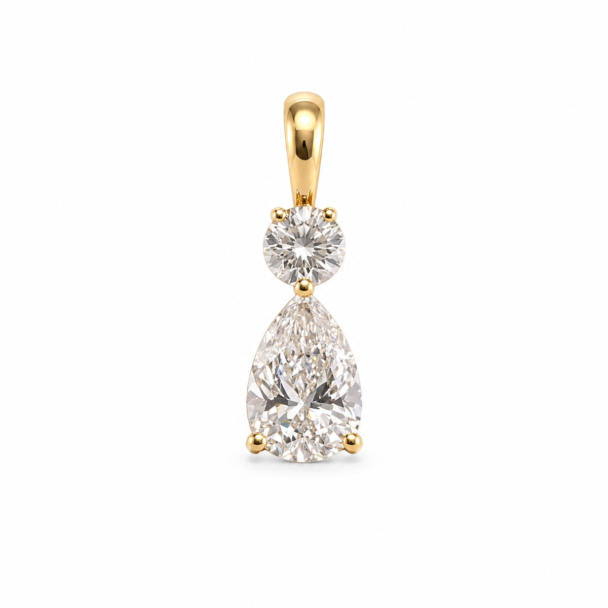 Starlight lab. diamond - 14Kt Pear cut vedhæng 0,10+0,50ct