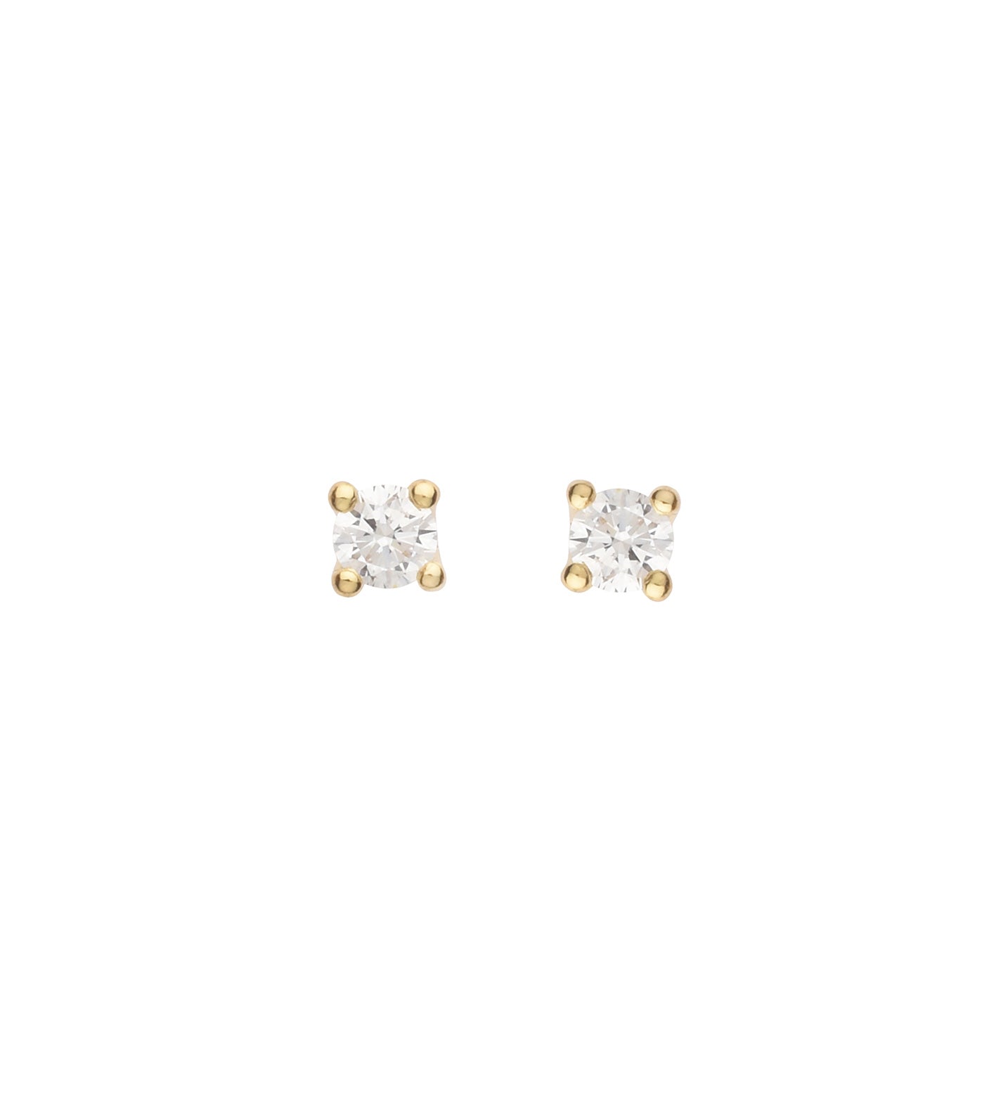 L&G - Ørestik 8 kt. 4-greb zirkonia 3mm