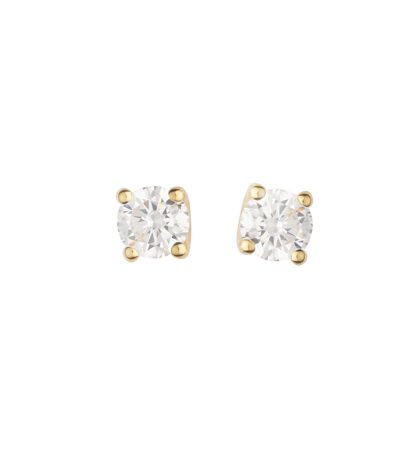 L&G - Ørestik 14 kt. 4-greb zirkonia 4mm