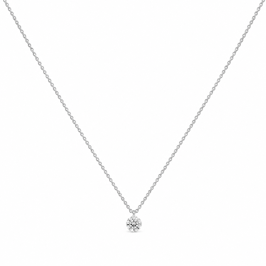 Laxmi Diamant halskæde 14kt Hvidguld 0,10 ct W/VS hos Petersen Ure Smykker - produktbillede