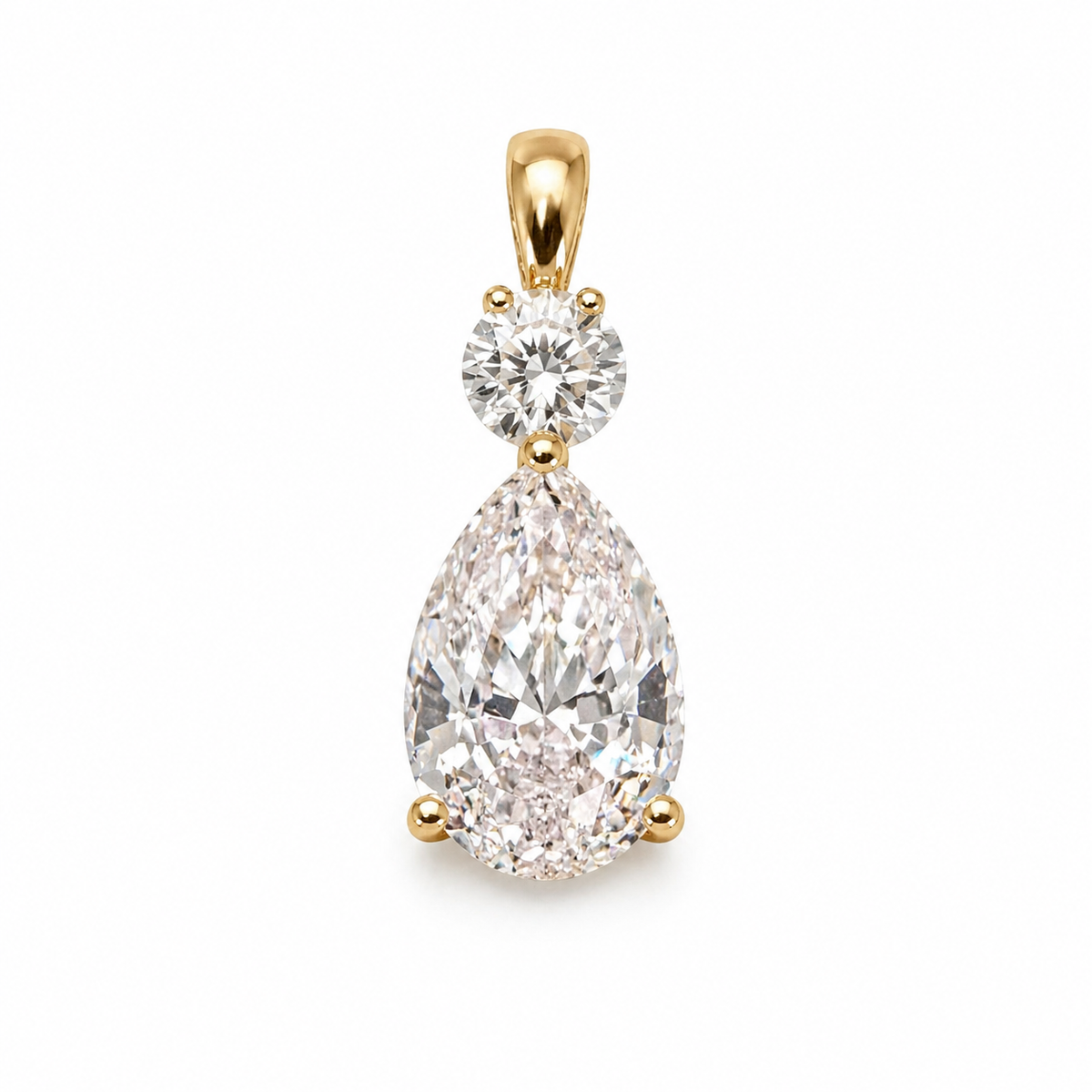 Starlight lab. diamond - 14kt Pear cut vedhæng 0,25+1,50ct