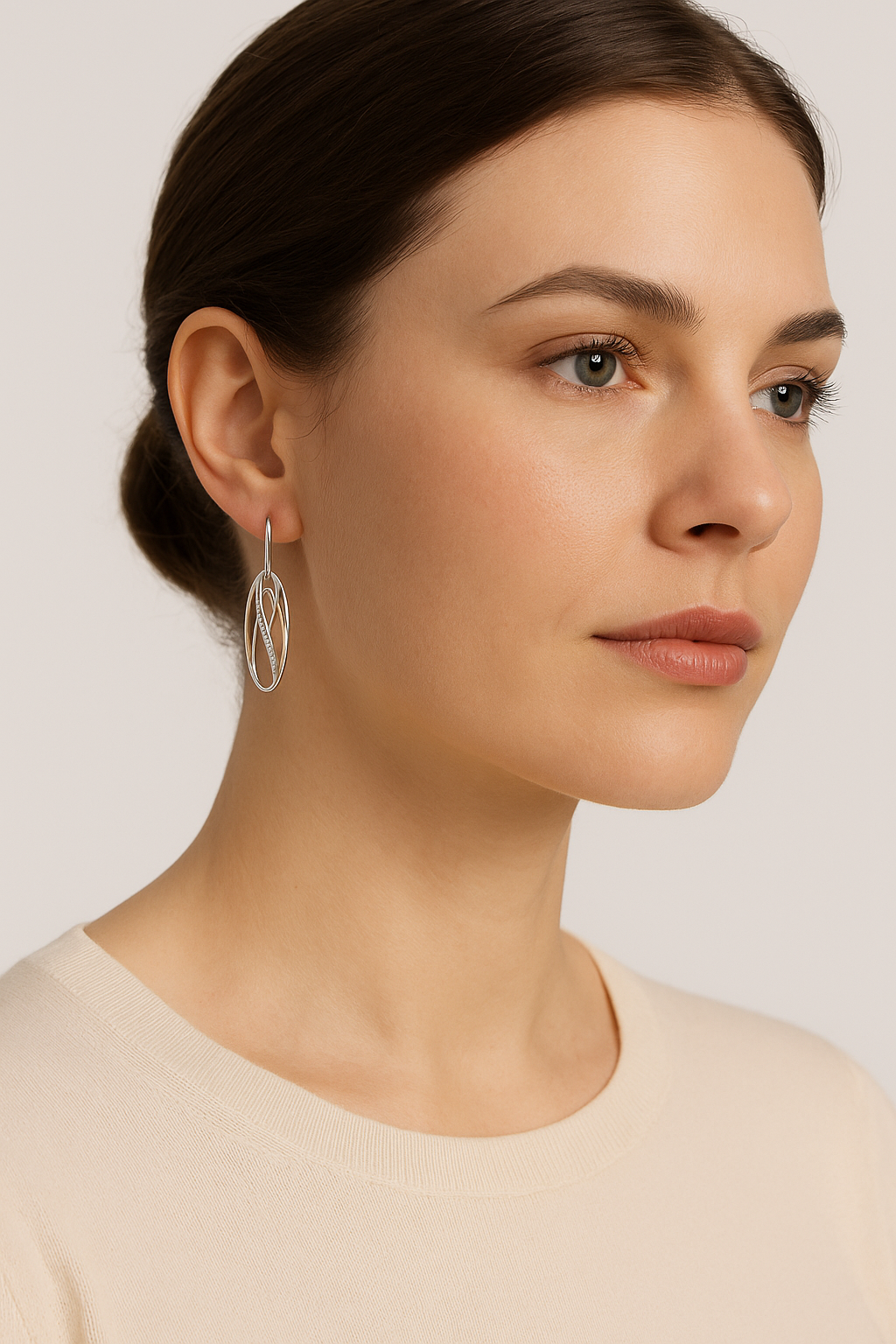 Øreringe Rosa/-hvidguld med diamanter 14kt