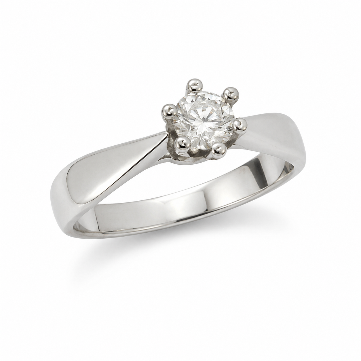 Guldring 14kt med diamant str. 55