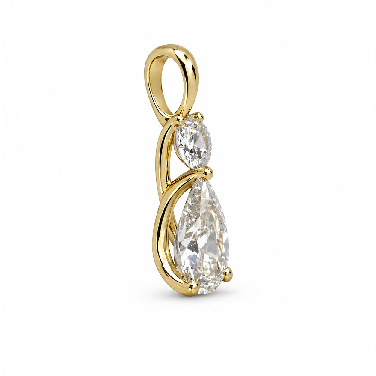 Starlight lab. diamond - 14kt Pear cut vedhæng 0,15+0,75ct