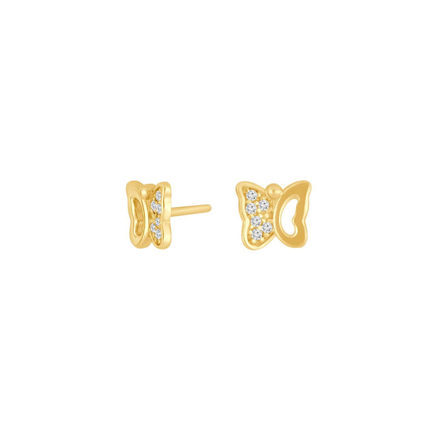 NOA Kids Jewellery Forg. sølvørestikker sommerfugl m. cz
