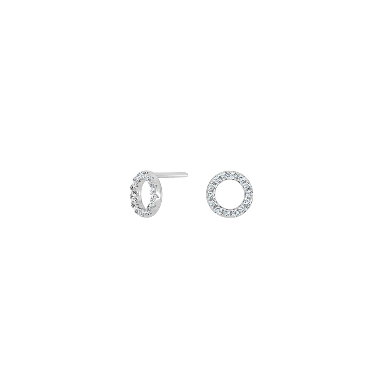 Rhodineret sølv øreringe ANNANOR cirkler cz. 8mm – Ring i rhodineret sølv fra Joanli Nor – Varenr. '30450680900