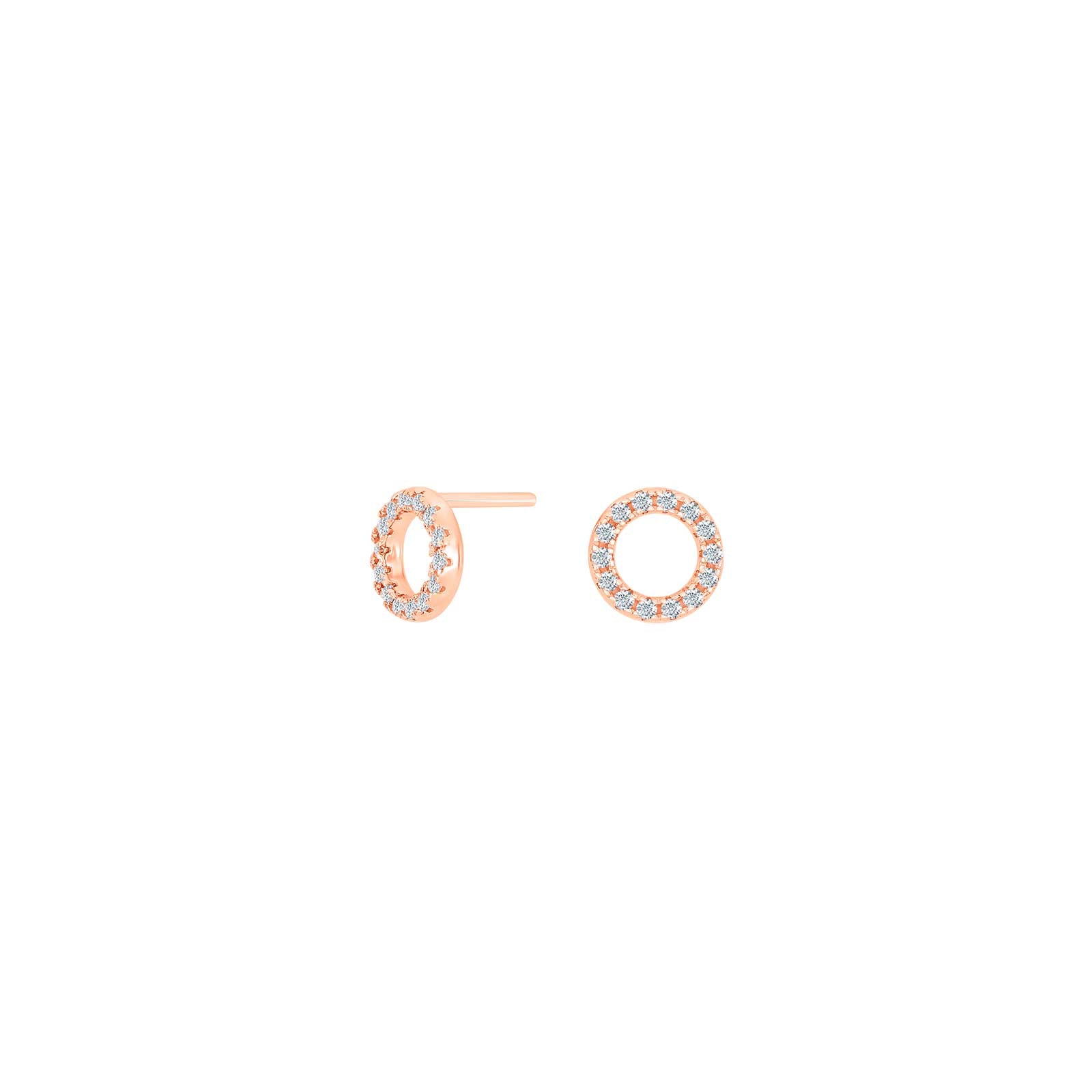 Rosaforgyldt øreringe ANNANOR cirkler cz. 8mm – Ring i rhodineret sølv fra Joanli Nor – Varenr. '30450687900