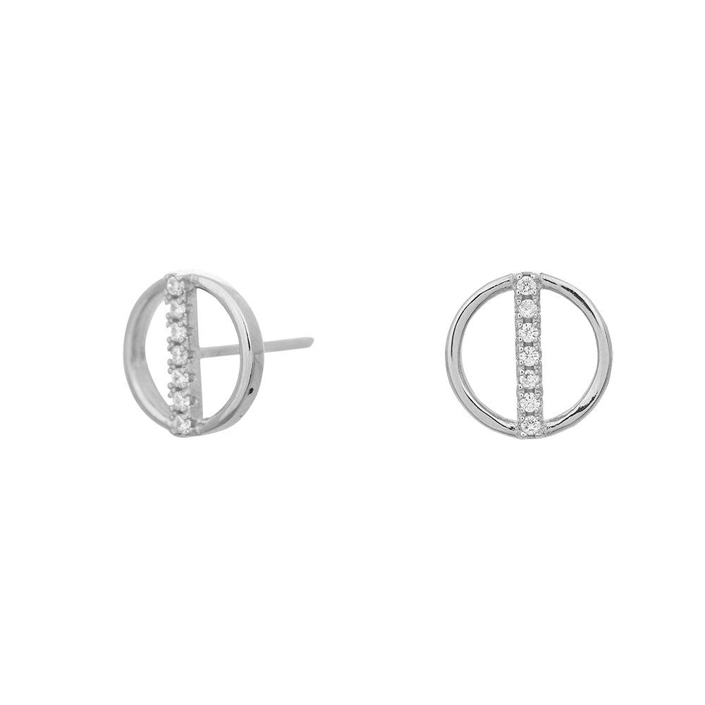Rhd. Sølv ørestikker DEEDEENOR 8mm – Ring i rhodineret sølv fra Joanli Nor – Varenr. '30451800900