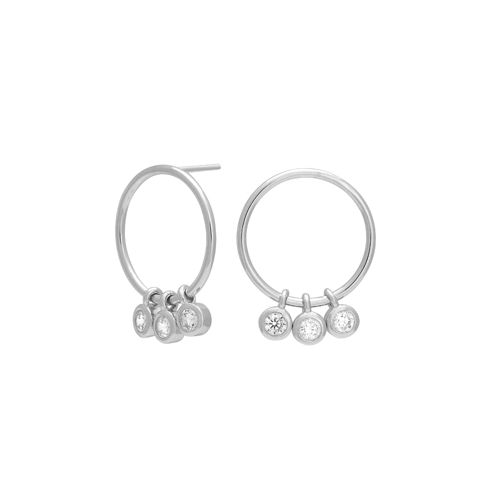 Rhd. Sølv ørestikker EMMYNOR 22mm – Ring i rhodineret sølv fra Joanli Nor – Varenr. '30452220900