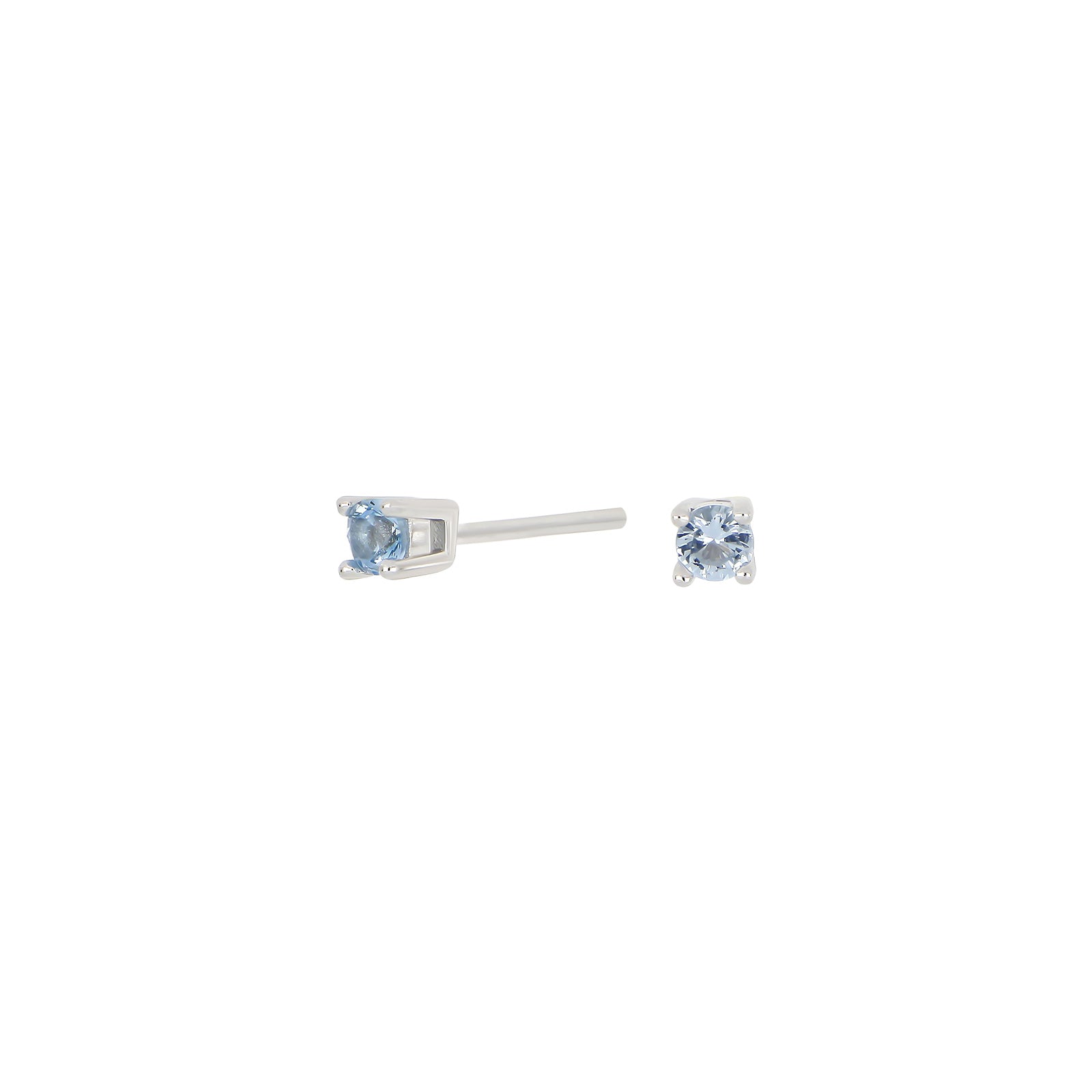Rhd. Sølv ørestikker lyseblå 3mm HELENNOR – Ring i rhodineret sølv fra Joanli Nor – Varenr. '30452960900