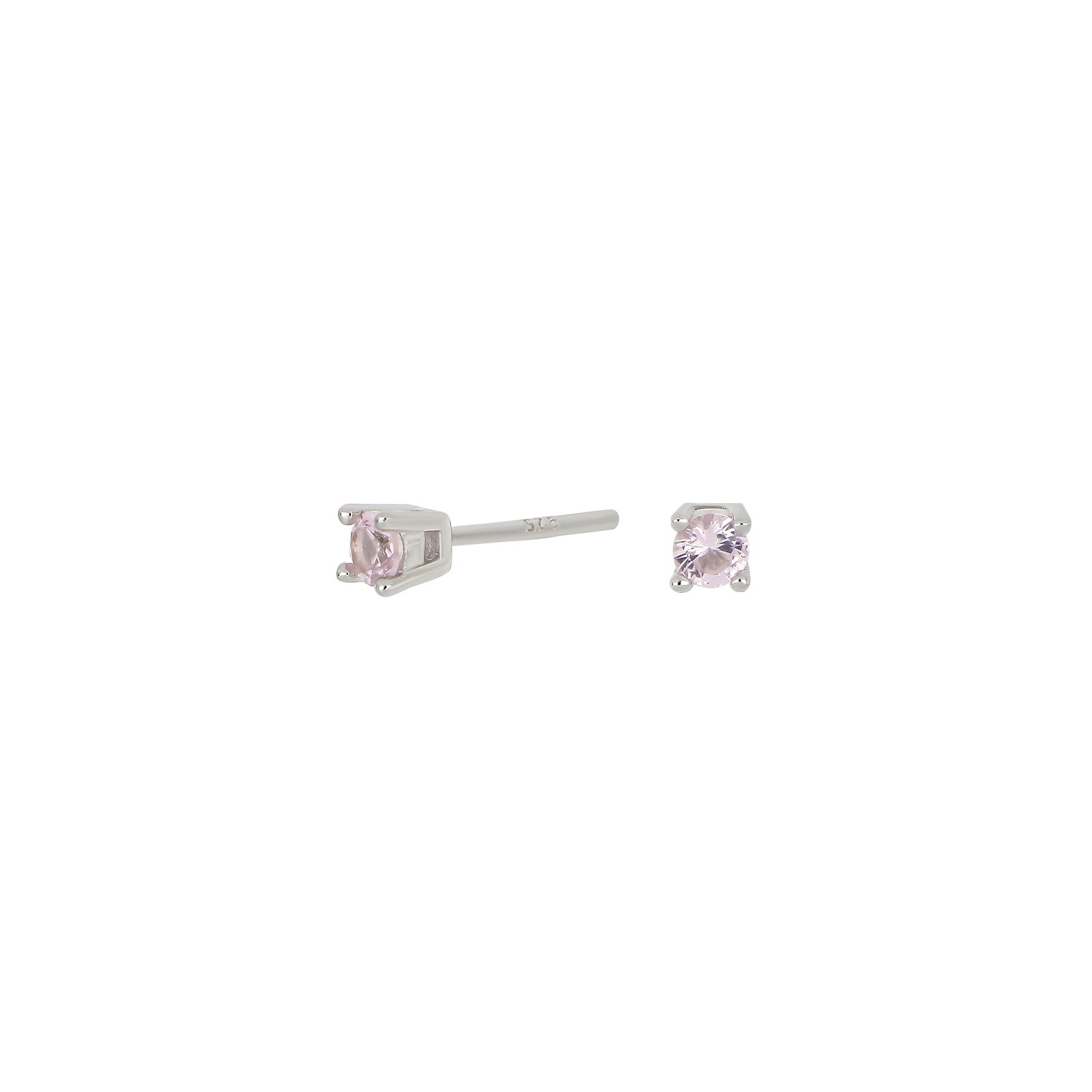 Rhd. Sølv ørestikker lyserød 3mm HELENNOR – Ring i rhodineret sølv fra Joanli Nor – Varenr. '30452980900