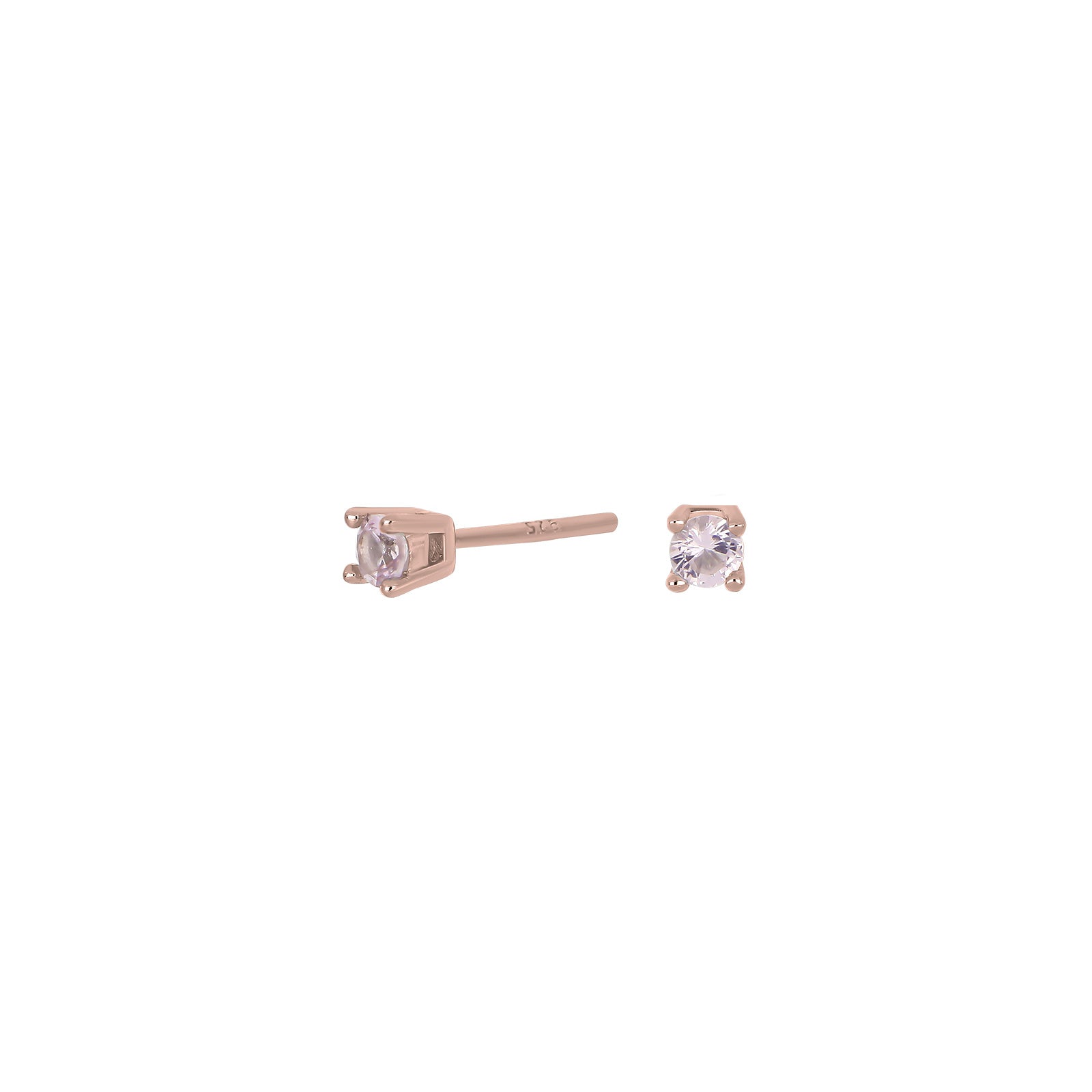 Rosaforgyldt sølv ørestikker lyserød 3mm HELENNOR – Ring i rhodineret sølv fra Joanli Nor – Varenr. '30452987900