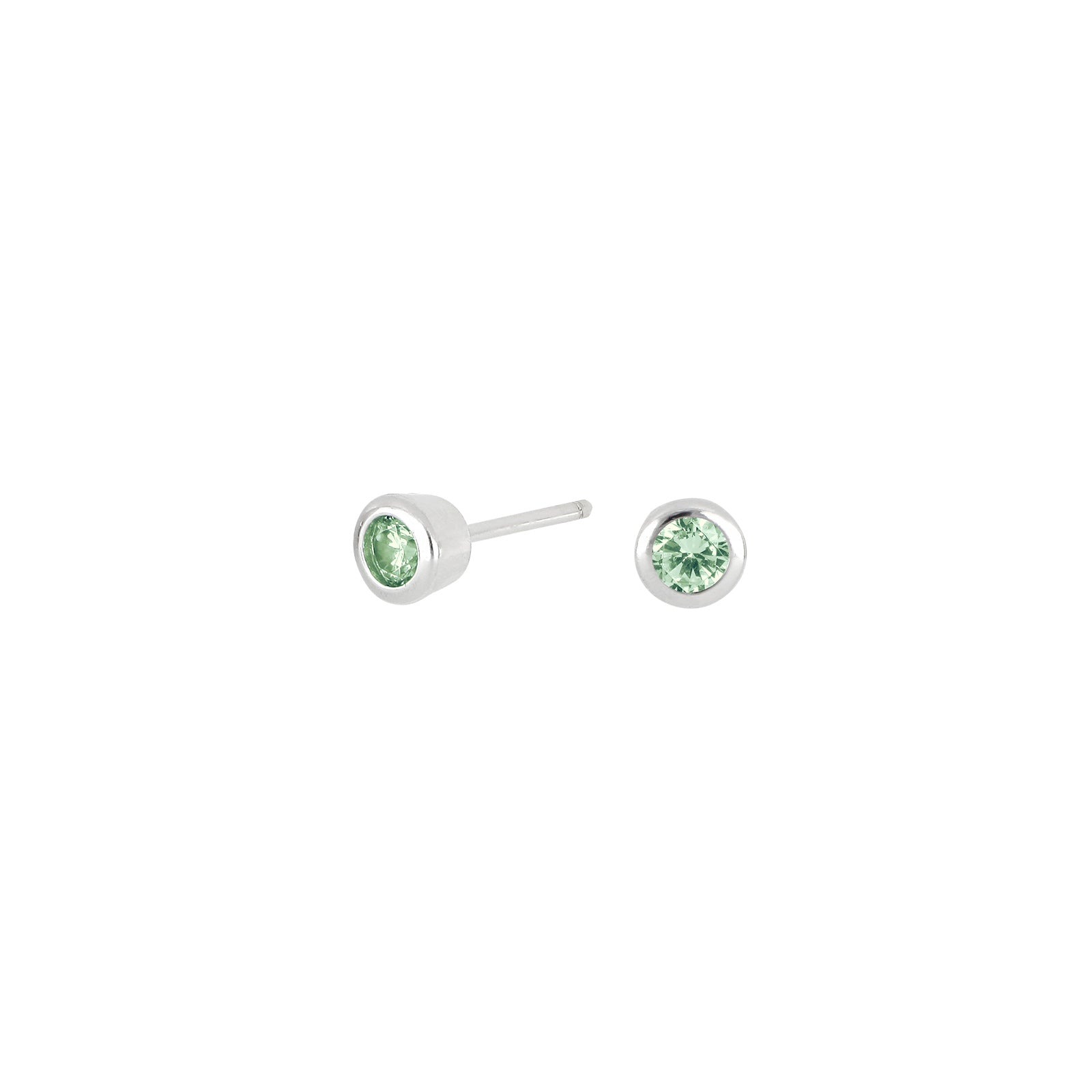 Rhd. Sølv ørestikker lysegrøn 3mm HILDANOR – Ring i rhodineret sølv fra Joanli Nor – Varenr. '30453030900
