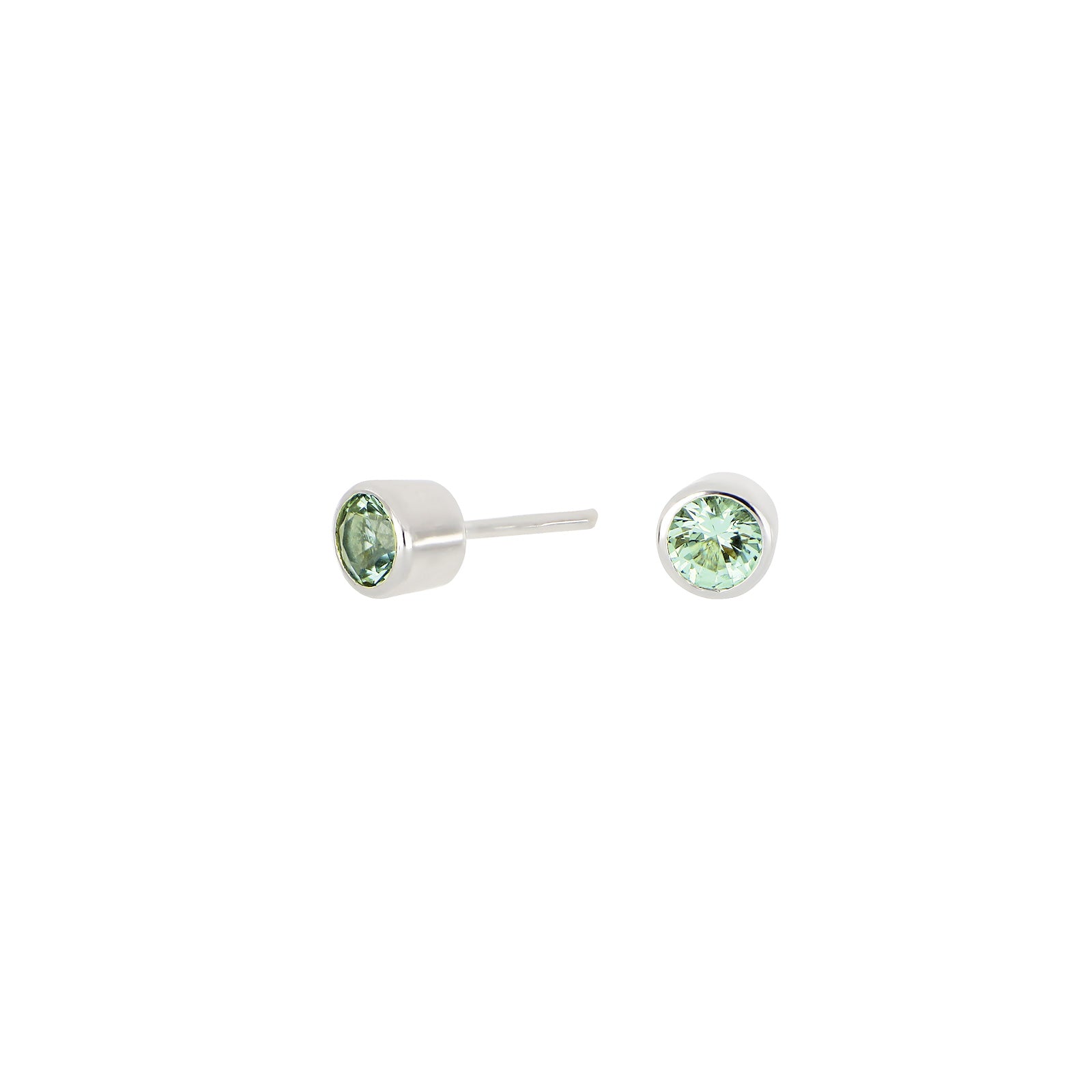 Rhd. Sølv ørestikker lysegrøn 4mm HILDANOR – Ring i rhodineret sølv fra Joanli Nor – Varenr. '30453060900