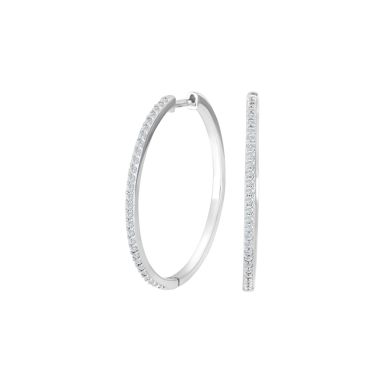Rhod. sølv creoler JUNENOR 28mm – Ring i rhodineret sølv fra Joanli Nor – Varenr. '30453290900