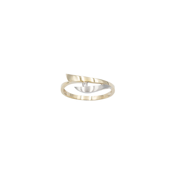 L&G Ring 8 kt tofarvet guld zirkonia 400017 foto 1