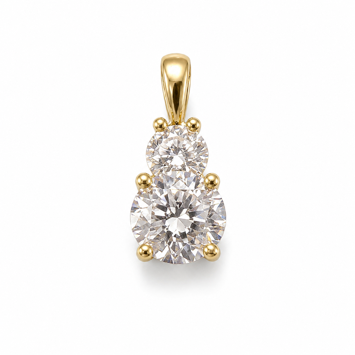Petersen Jewels 14 kt guld vedhæng med 0,25 og 0,75 ct labgrown diamanter set forfra