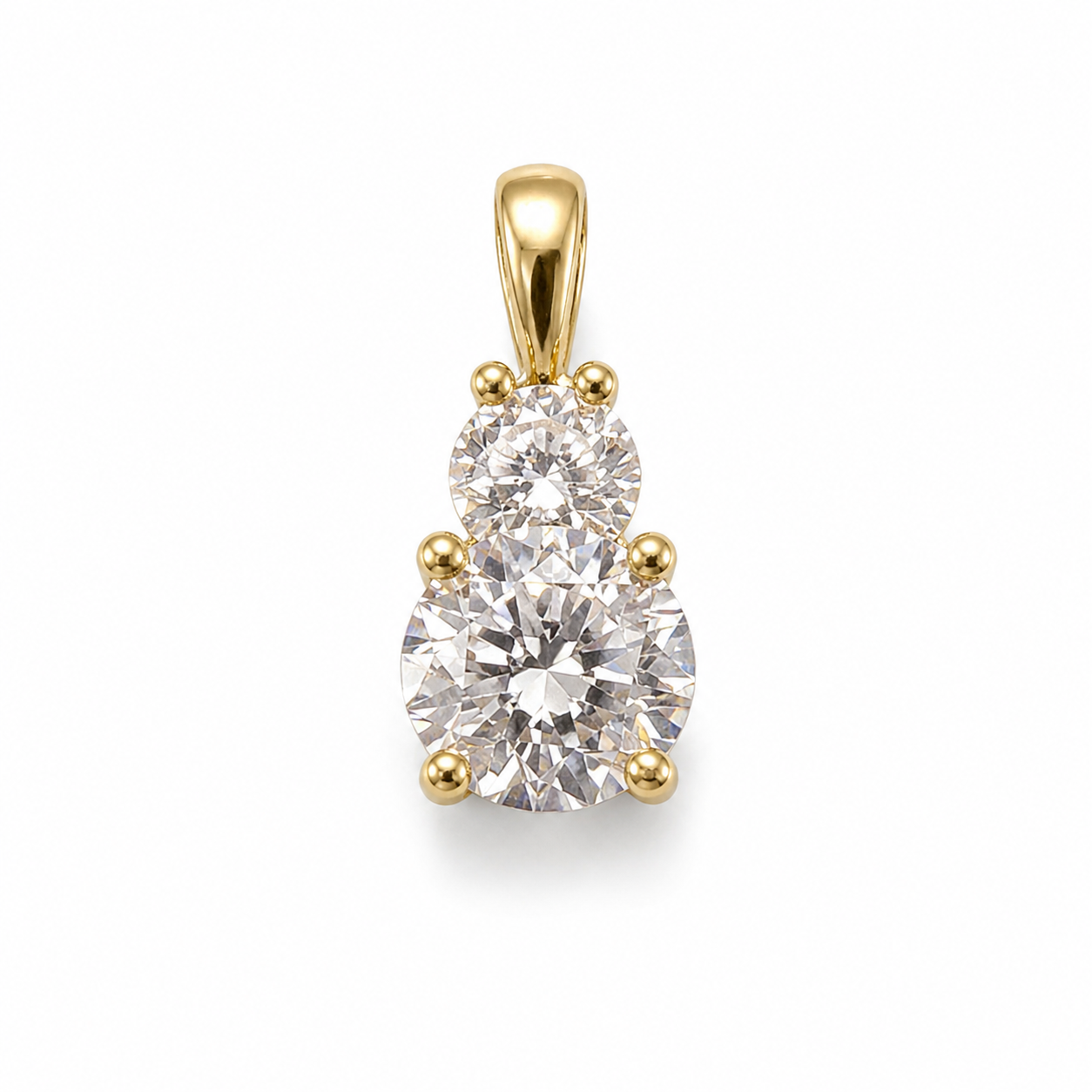 Petersen Jewels 14 kt guld vedhæng med 0,25 og 0,75 ct labgrown diamanter set forfra