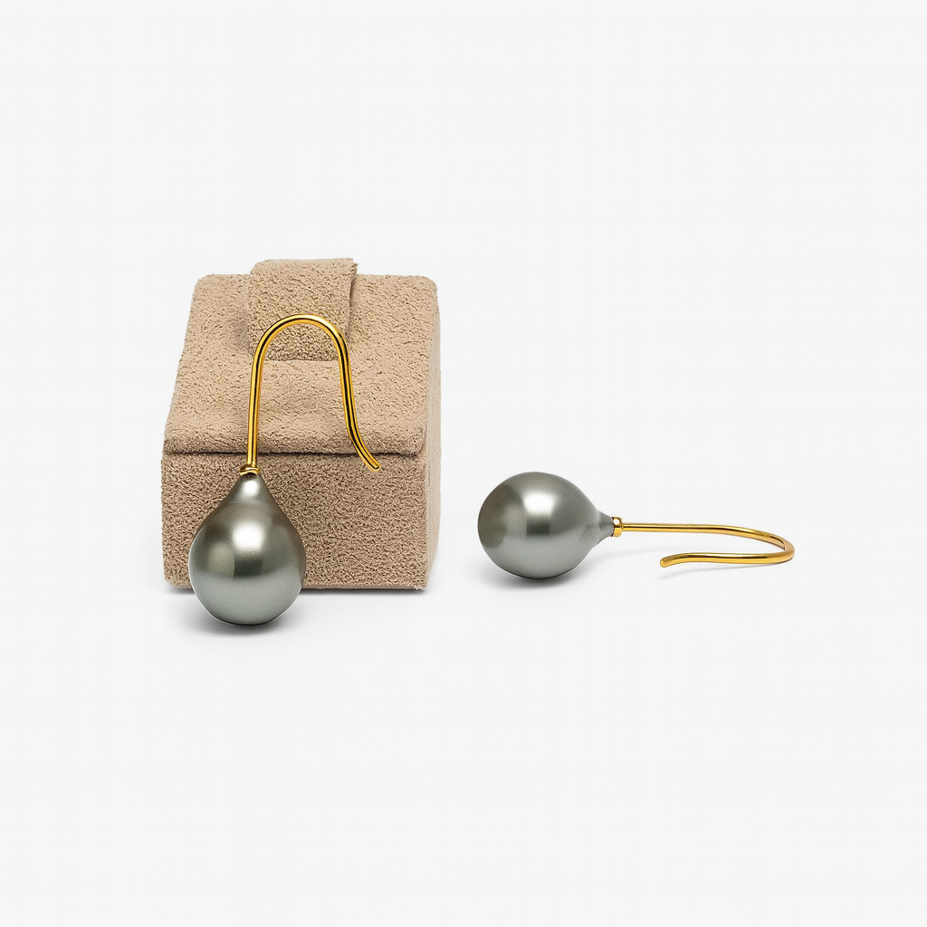 Lene Visholm - Guld Øreringe 14kt M Perler