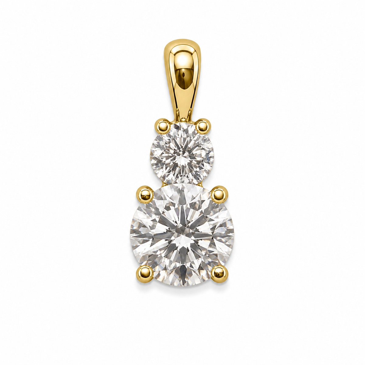 Petersen Jewels 14 kt diamantvedhæng med to labgrown diamanter i frontal produktvisning