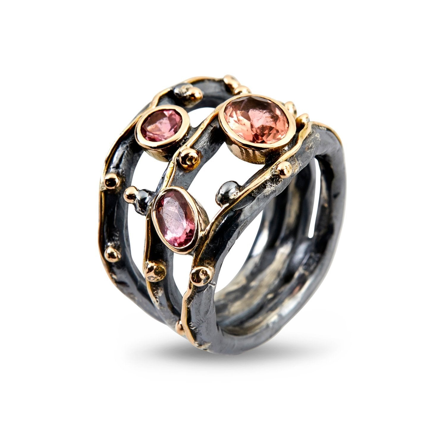 Ring Zeus Tribeca Stones Red Tourmaline – Smykke i sølv fra ByBirdie – Varenr. 50110166C