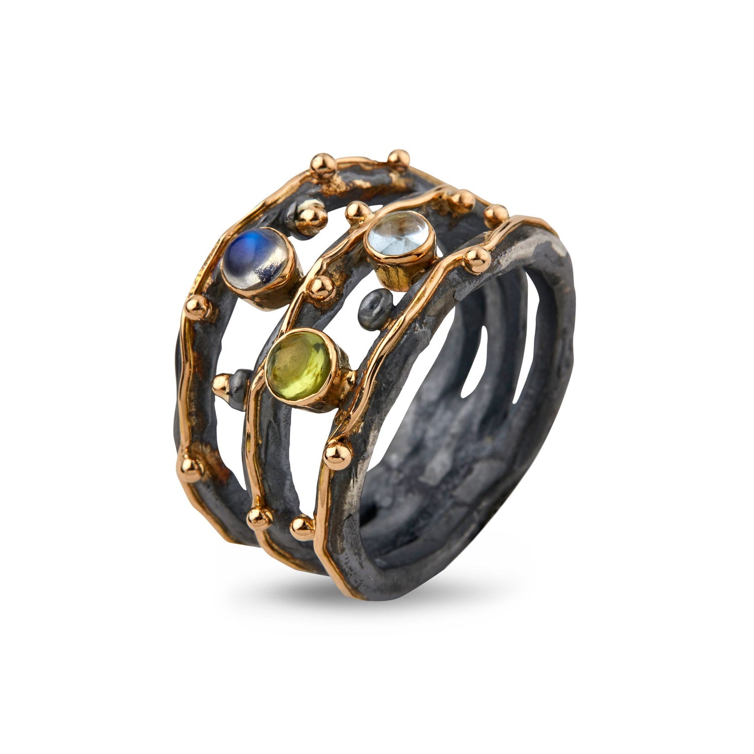 Ring Zeus Tribeca Blue/Green – Smykke i sølv fra ByBirdie – Varenr. 50110281B