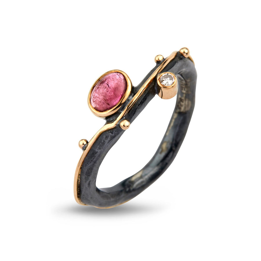 ByBirdie Ring Louise Red Tourmaline ring rød turmalin, turmalin produktbillede 1