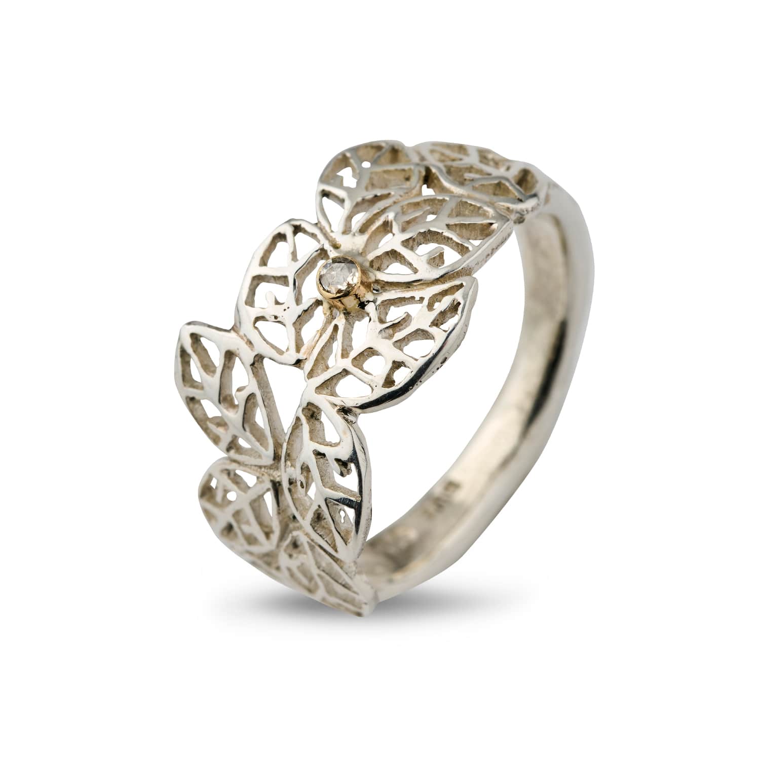 Ring Beech Leaves Polished – Smykke i sølv fra ByBirdie – Varenr. '50110300