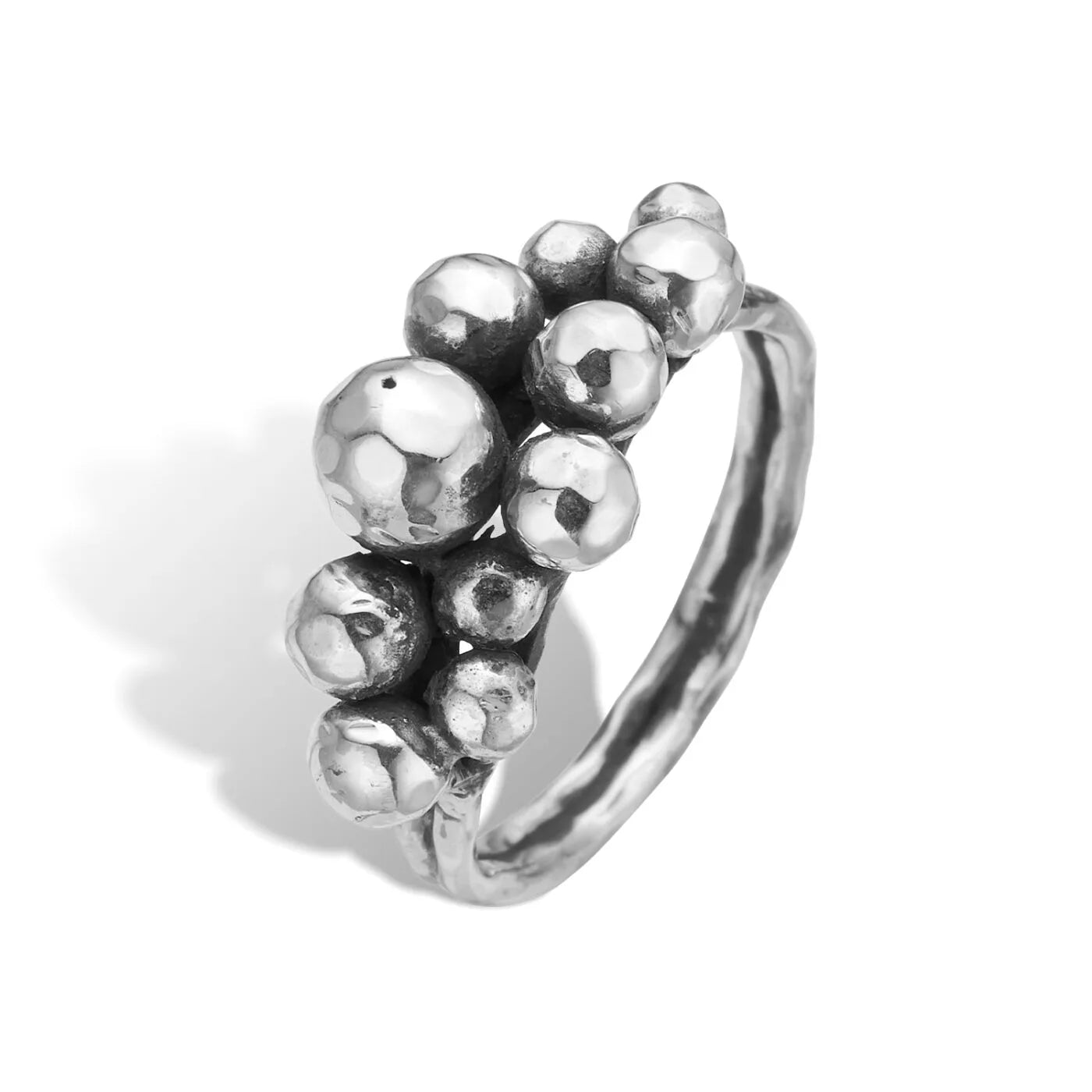 ByBirdie - Rose Buds Silver Cluster-11 Ring
