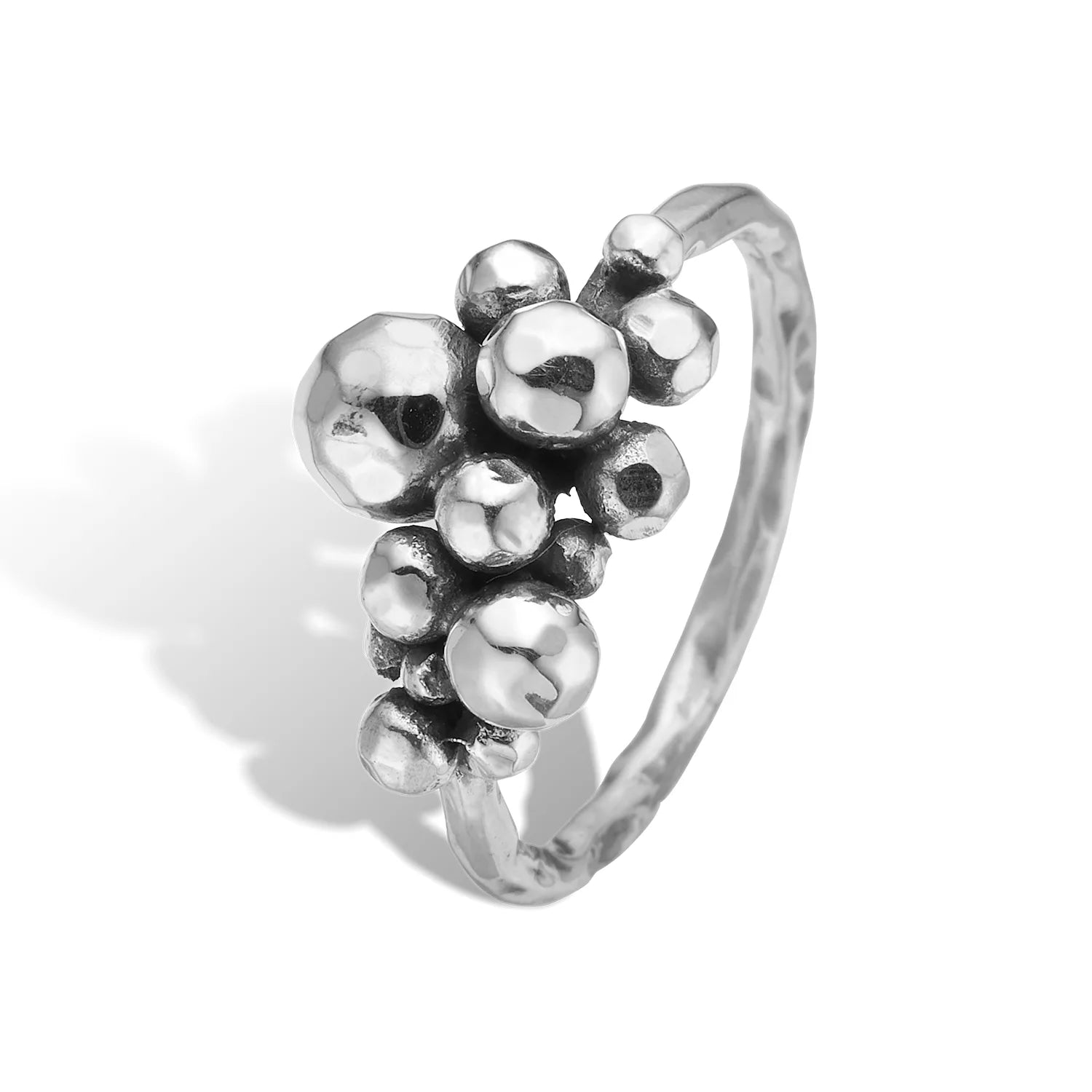 ByBirdie - Rose Buds Silver Cluster-14 Ring