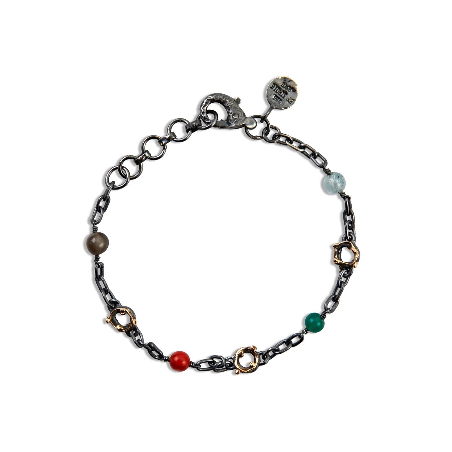 Chain Zeus Stones Multi Armbånd – Smykke i sølv fra ByBirdie – Varenr. 50301240JH