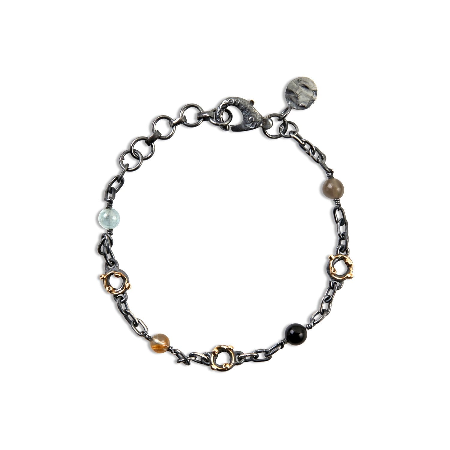 Chain Zeus Stones Mix Armbånd – Smykke i sølv fra ByBirdie – Varenr. 50301240JJ