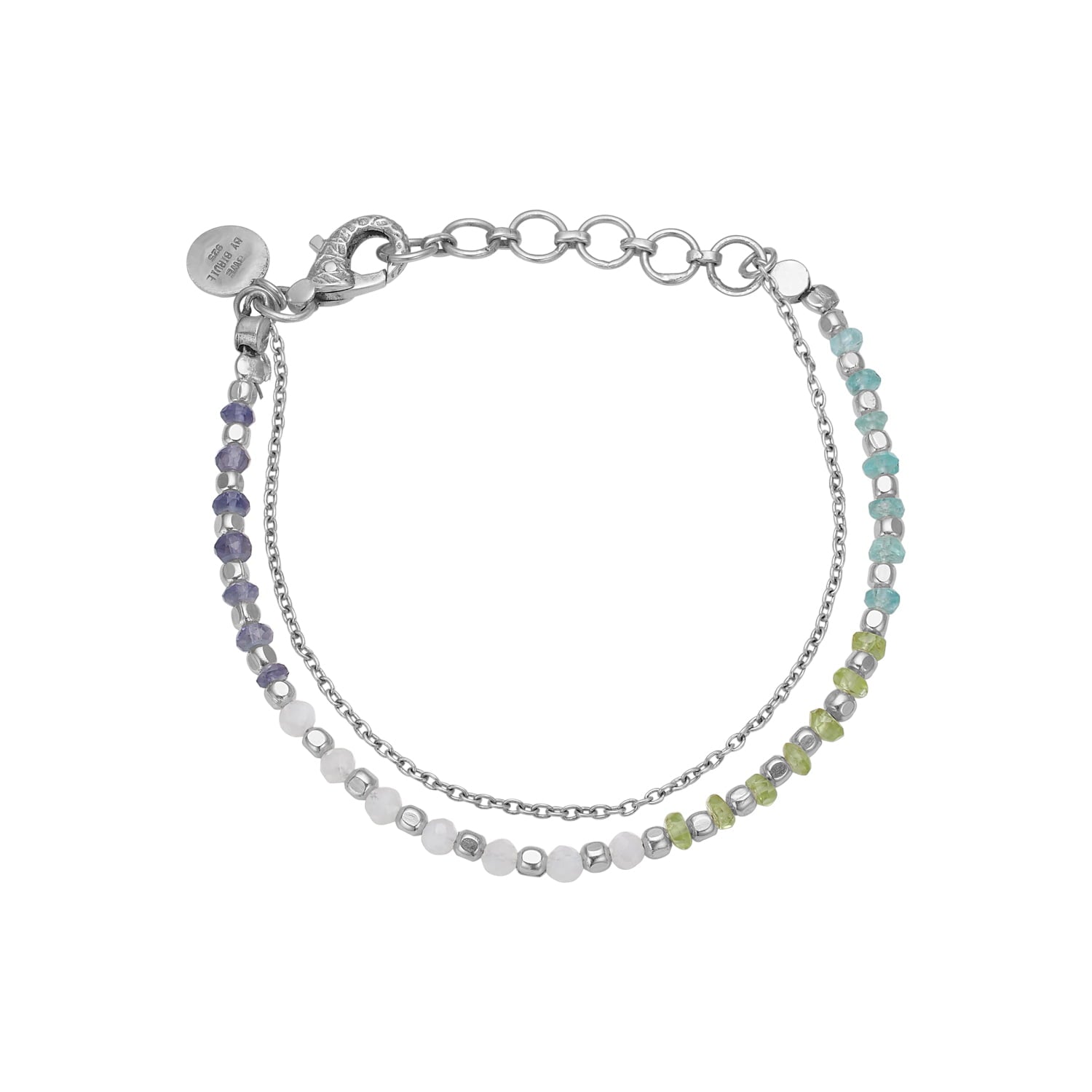 Nanna Sølv Blue Green Mix Armbånd – Smykke i sølv fra ByBirdie – Varenr. 50301317b