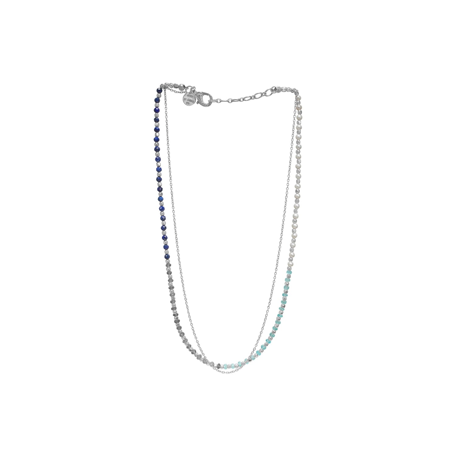 Nanna S Ocean Blue Pearl Halskæde – Smykke i sølv fra ByBirdie – Varenr. 50501068d