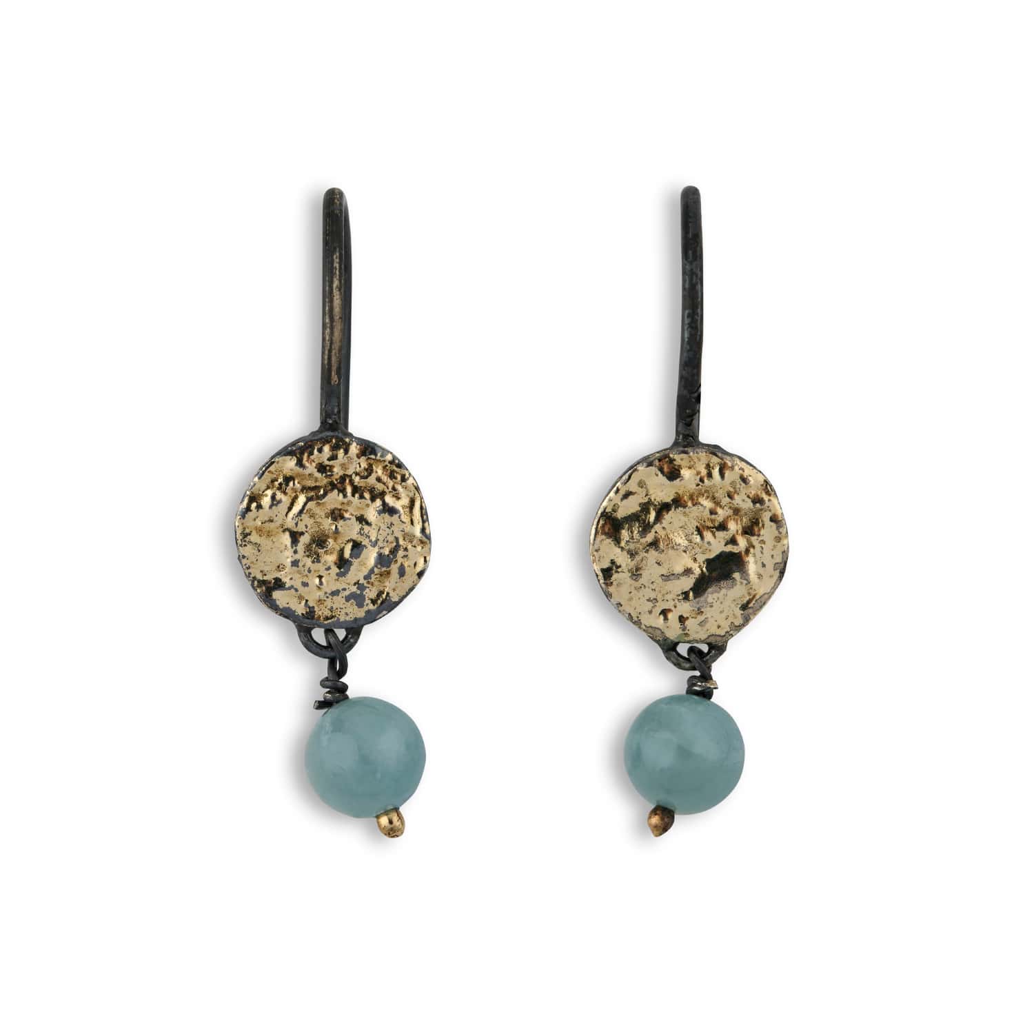 Mani Coin Aquamarine Ørehængere – Smykke i sølv fra ByBirdie – Varenr. 50801299F