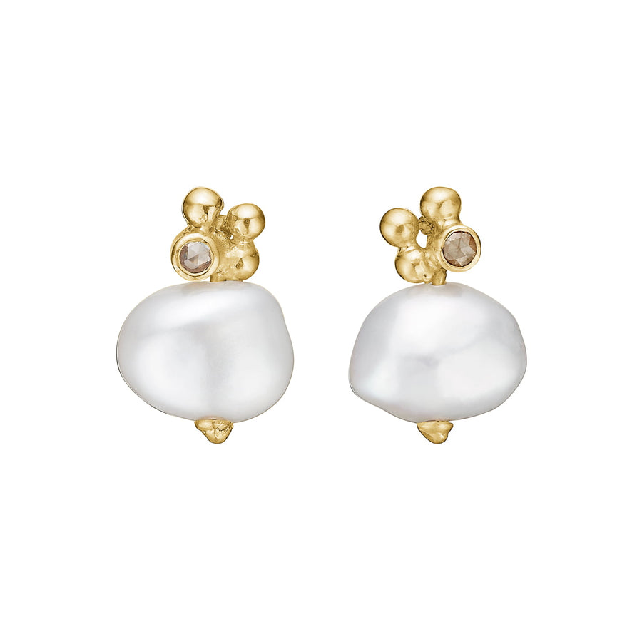 ByBirdie Zenith White Keshi Perle Ørestikkere øreringe keshi perle, perle produktbillede 1