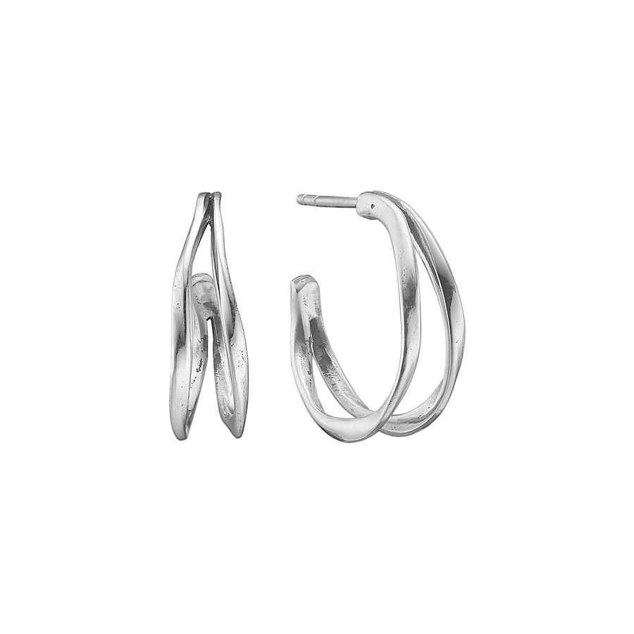 ByBirdie Lotus Silver Creol 20mm creoler 925 sterling sølv produktbillede 1