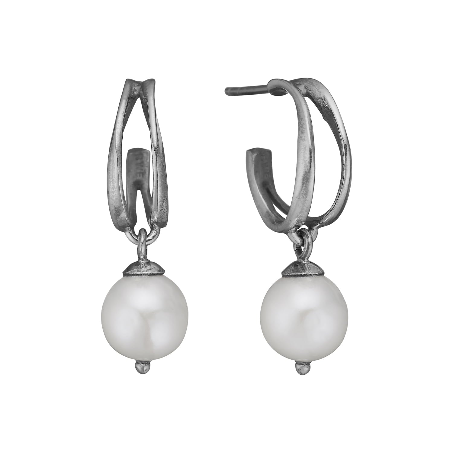 Lotus Silver Perle Creol – Smykke i sølv fra ByBirdie – Varenr. 50811535p