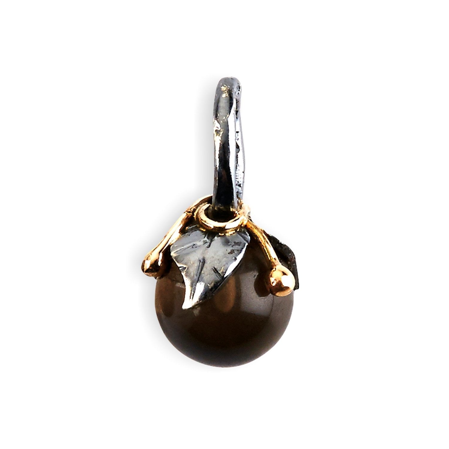Urban Leaf Drop Smoky Quartz Vedhæng (L) – Smykke i sølv fra ByBirdie – Varenr. 5090183H