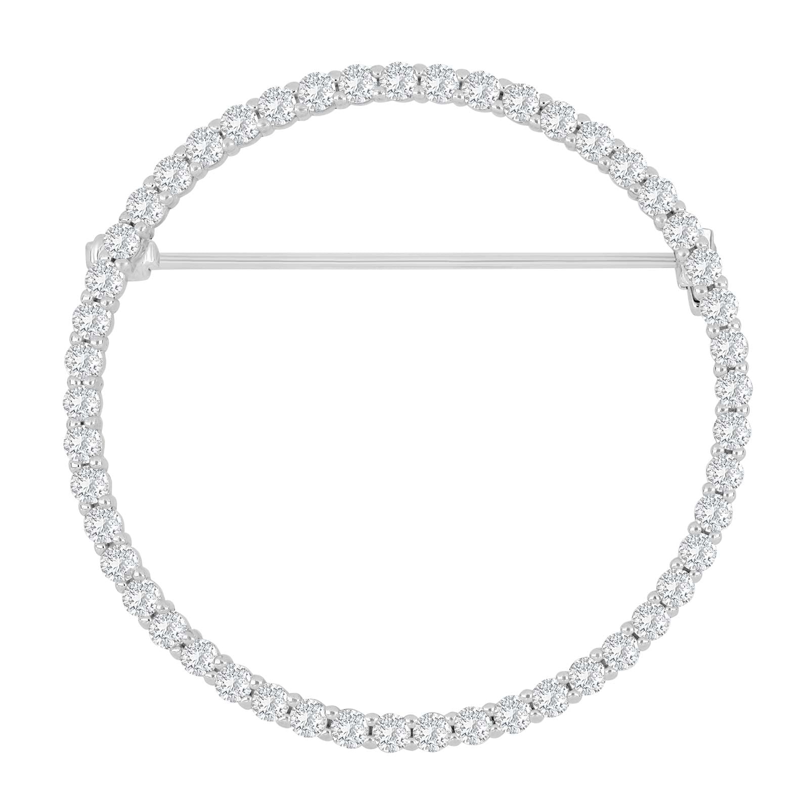 Rhd. sølvbroche cirkel 40mm OBINOR – Smykke i sølv fra Joanli Nor – Varenr. '52450030900