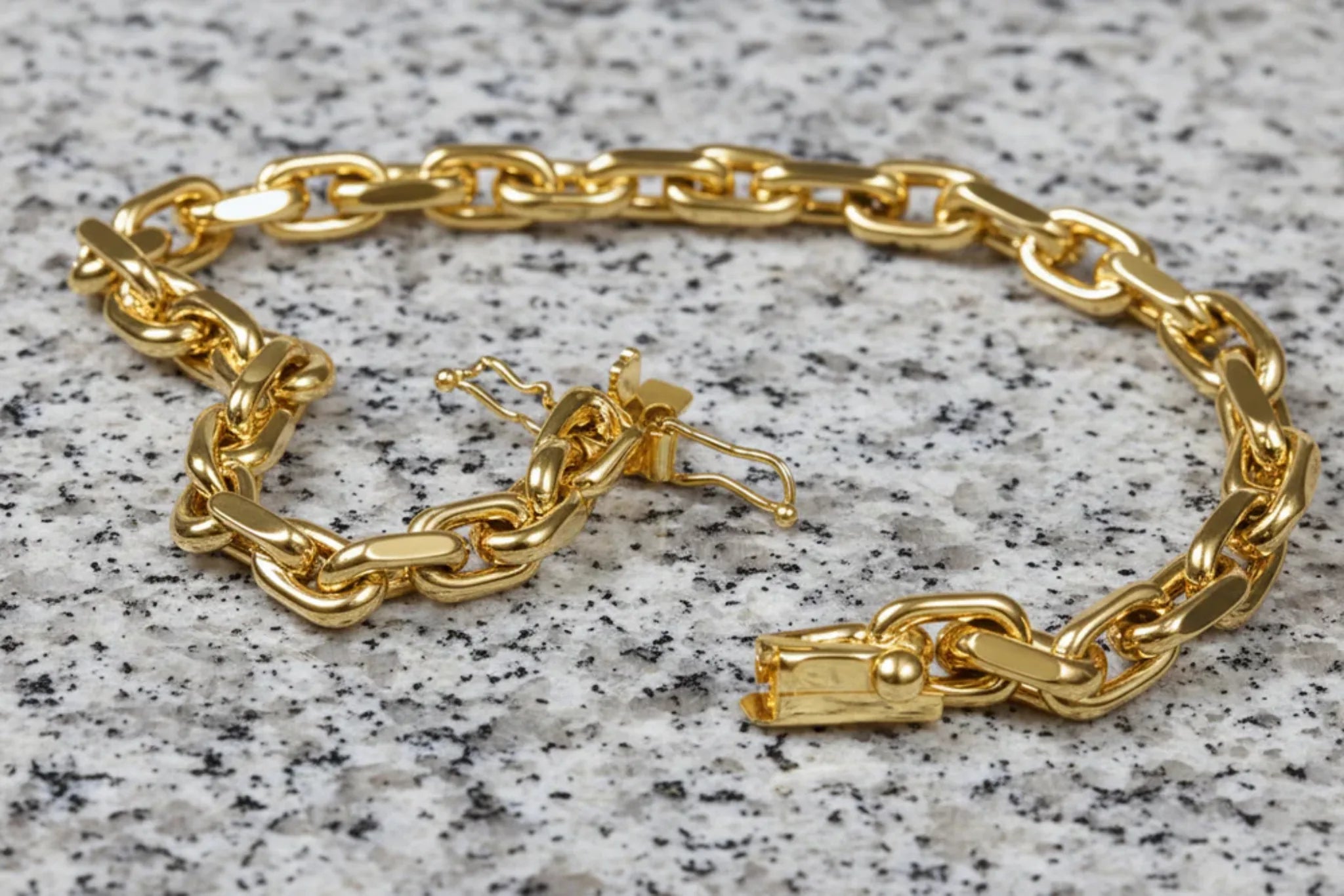 BNH 8Kt Guld anker facet armbånd 17cm