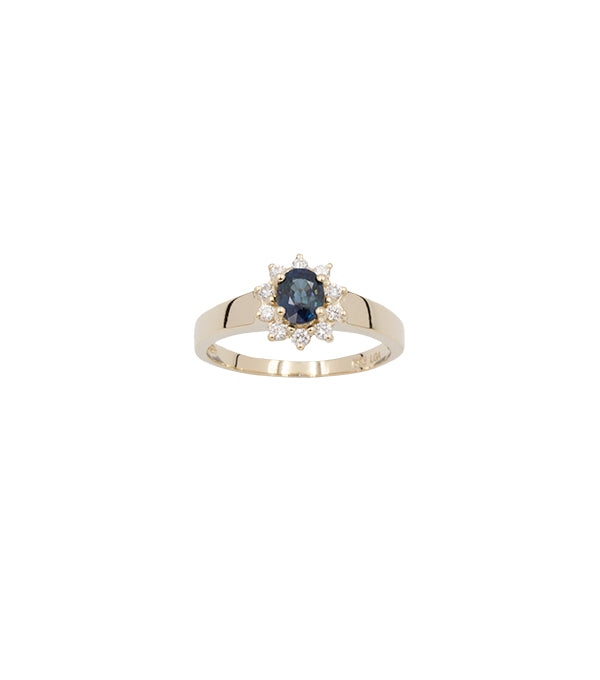 L&G - Ring 14 karat rødguld roset safir og brillanter