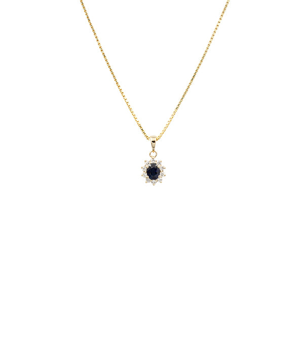 Vedh.14 kt. rødguld roset safir 0,15 ct. WSI