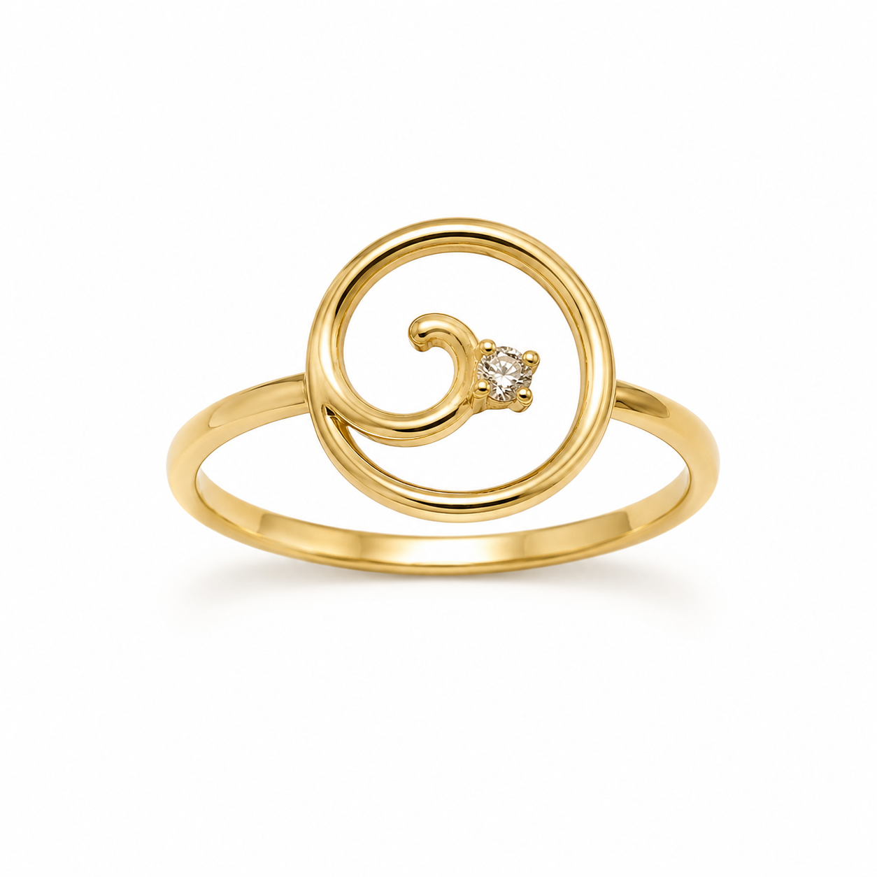 Guldring m. diamant str 54