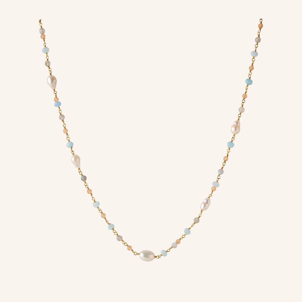 Pernille Corydon Mellow Blue Necklace Forgyldt