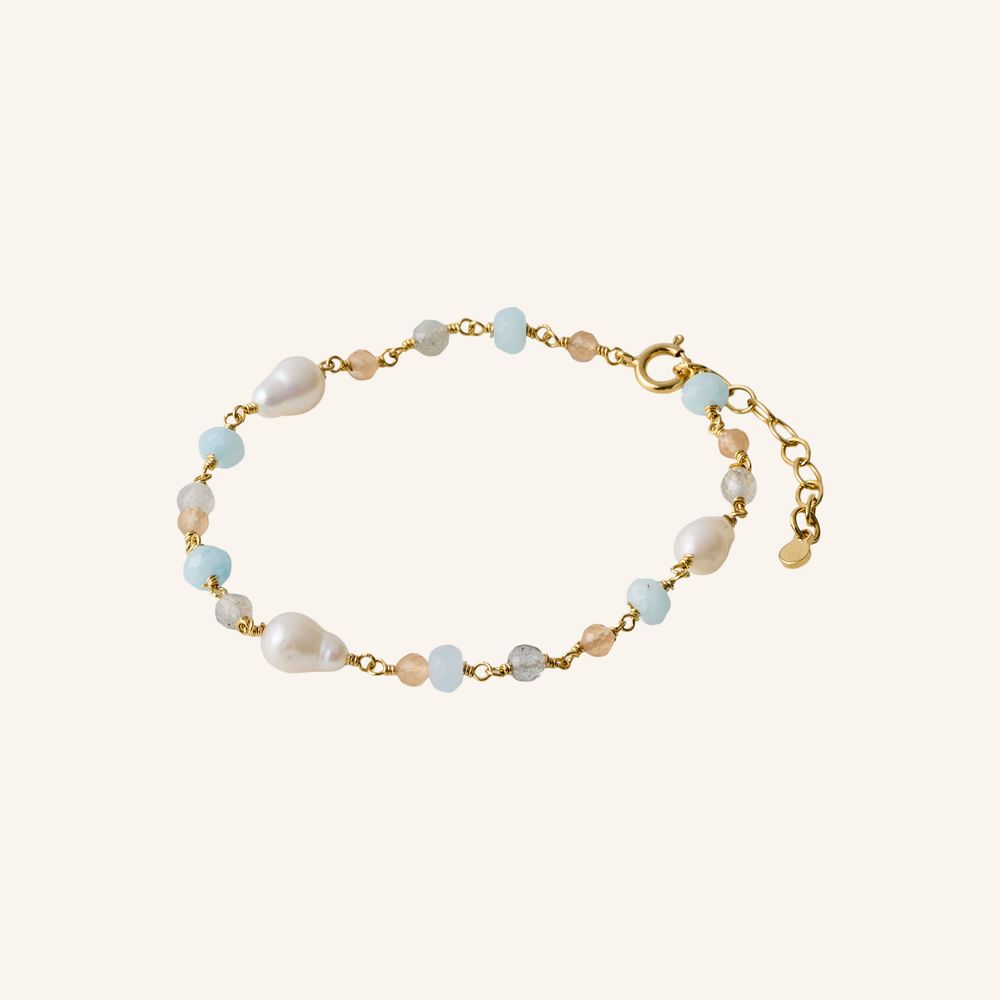 Pernille Corydon Mellow Blue Bracelet Forgyldt
