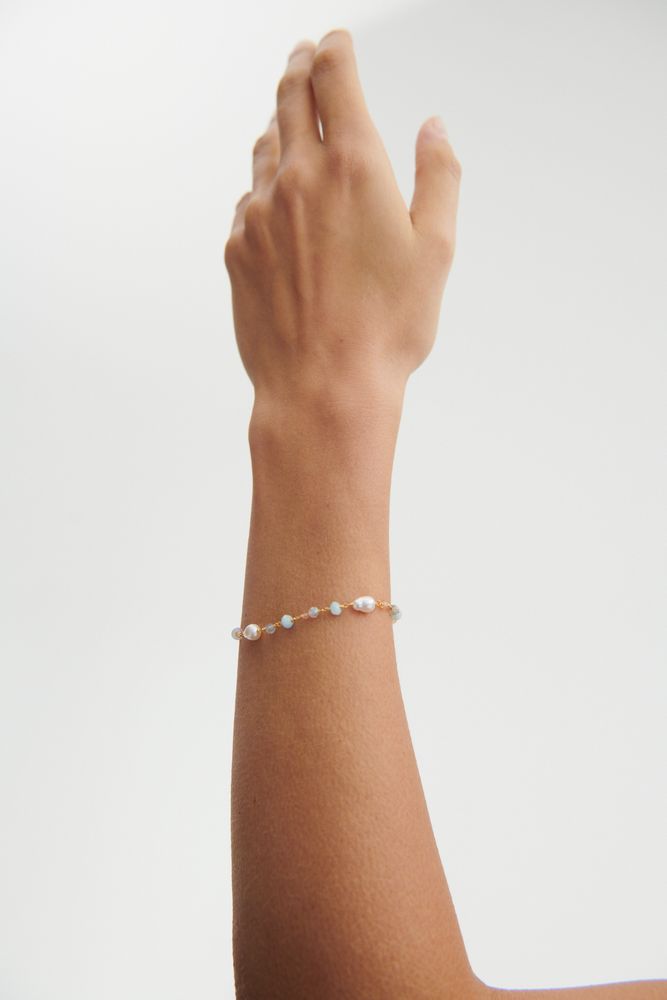 Pernille Corydon Mellow Blue Bracelet Forgyldt