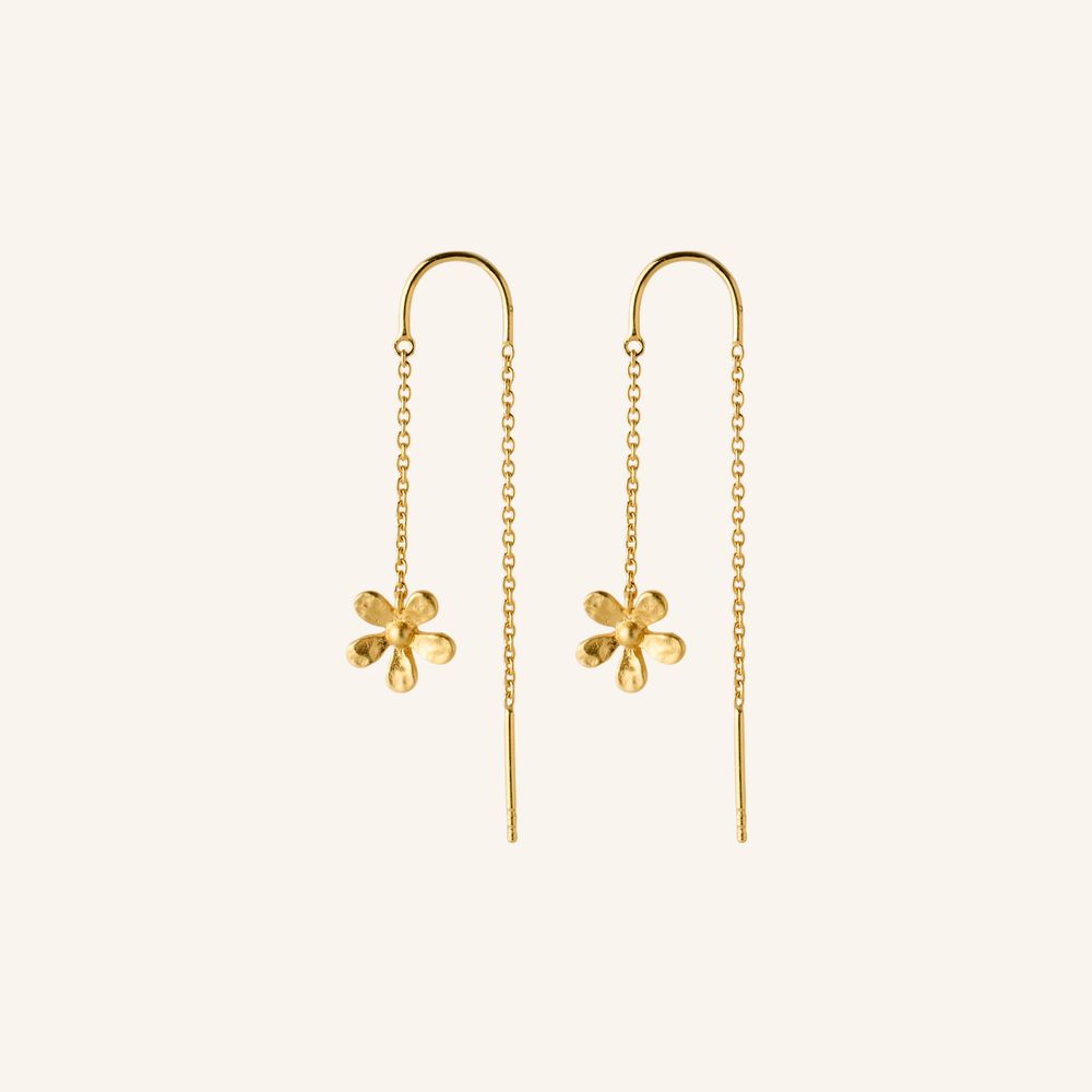 Pernille Corydon Wild Poppy Earchains Forgyldt