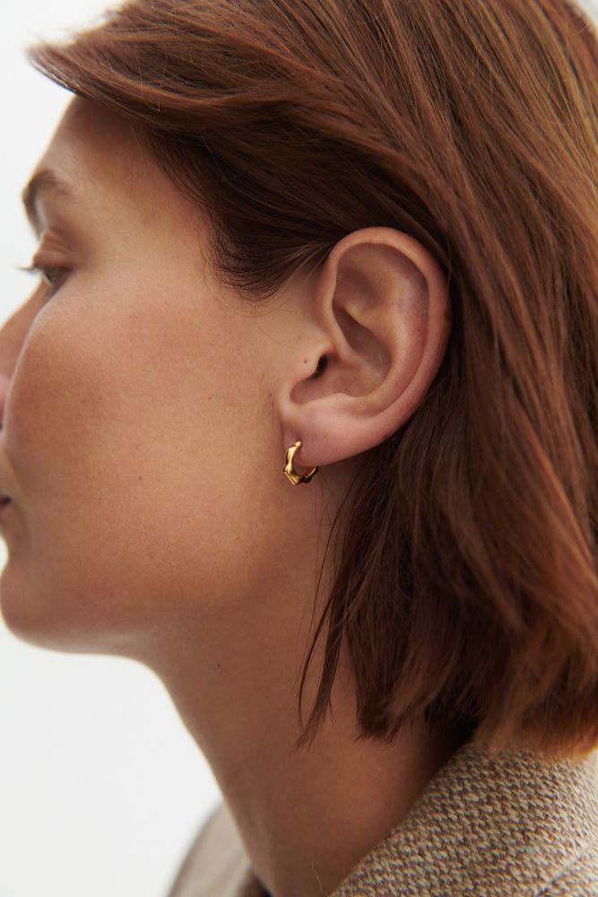 Pernille Corydon Small Aqua Hoops Forgyldt